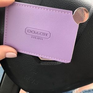 Authentic purple coach card holder
